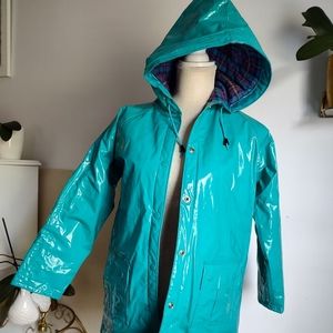 Vintage turquoise raincoat